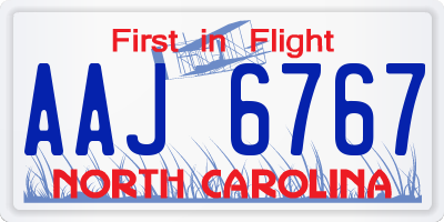 NC license plate AAJ6767
