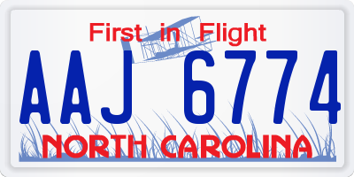 NC license plate AAJ6774