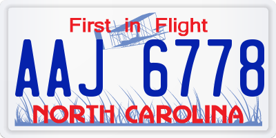 NC license plate AAJ6778
