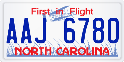 NC license plate AAJ6780