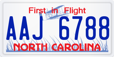 NC license plate AAJ6788