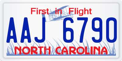 NC license plate AAJ6790