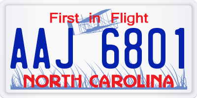 NC license plate AAJ6801