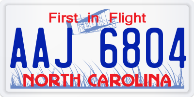 NC license plate AAJ6804