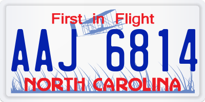 NC license plate AAJ6814