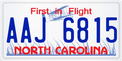 NC license plate AAJ6815