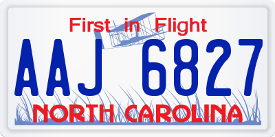 NC license plate AAJ6827