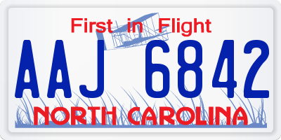 NC license plate AAJ6842