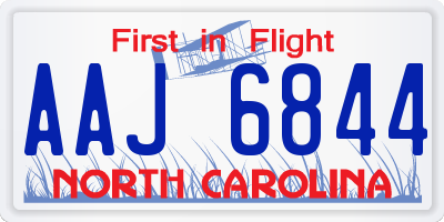 NC license plate AAJ6844