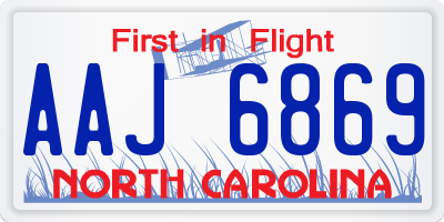 NC license plate AAJ6869
