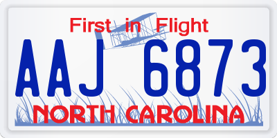 NC license plate AAJ6873