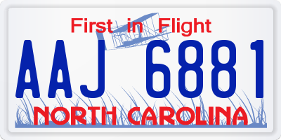NC license plate AAJ6881
