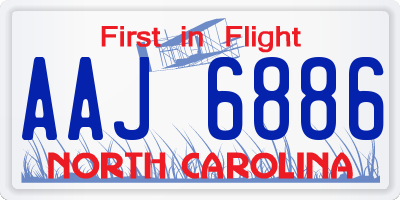 NC license plate AAJ6886
