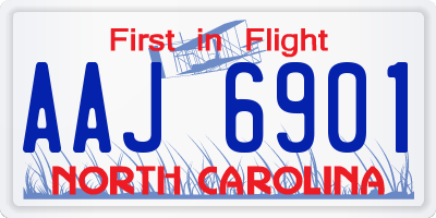 NC license plate AAJ6901