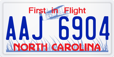 NC license plate AAJ6904