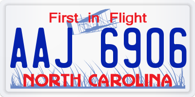 NC license plate AAJ6906