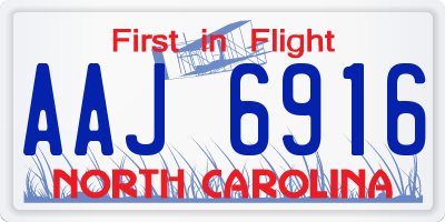 NC license plate AAJ6916
