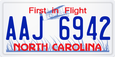 NC license plate AAJ6942