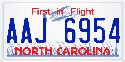 NC license plate AAJ6954
