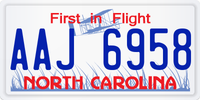 NC license plate AAJ6958