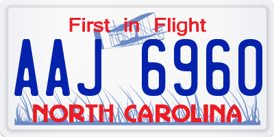 NC license plate AAJ6960