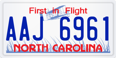 NC license plate AAJ6961