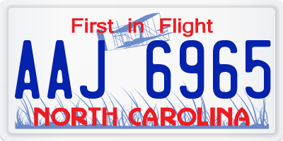 NC license plate AAJ6965