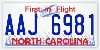 NC license plate AAJ6981
