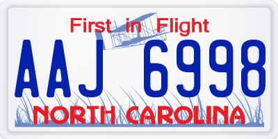 NC license plate AAJ6998