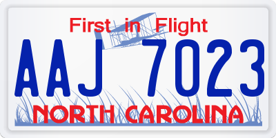 NC license plate AAJ7023