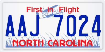 NC license plate AAJ7024