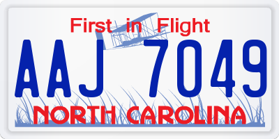 NC license plate AAJ7049
