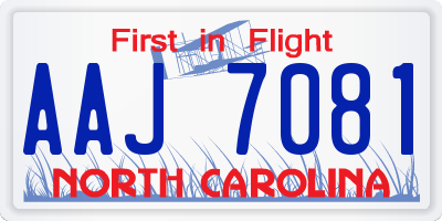 NC license plate AAJ7081