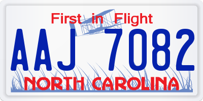 NC license plate AAJ7082