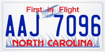 NC license plate AAJ7096