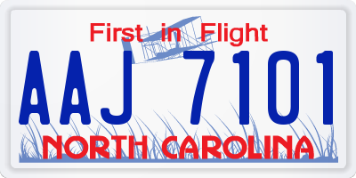 NC license plate AAJ7101
