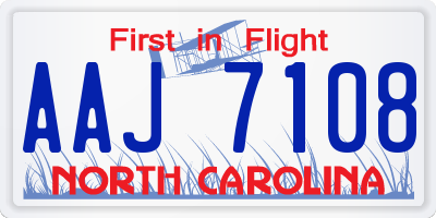 NC license plate AAJ7108
