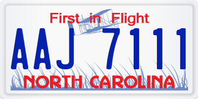 NC license plate AAJ7111