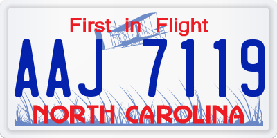 NC license plate AAJ7119
