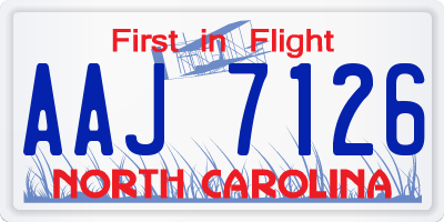 NC license plate AAJ7126