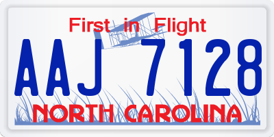 NC license plate AAJ7128