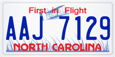 NC license plate AAJ7129