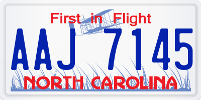 NC license plate AAJ7145