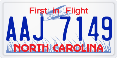 NC license plate AAJ7149