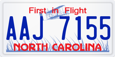 NC license plate AAJ7155
