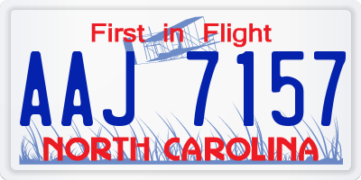 NC license plate AAJ7157