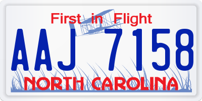NC license plate AAJ7158