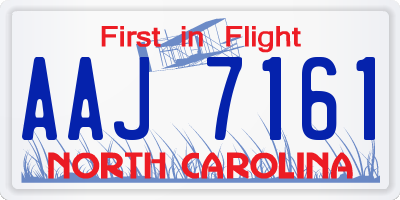 NC license plate AAJ7161