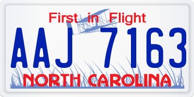 NC license plate AAJ7163