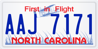 NC license plate AAJ7171